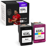 Ink Cartridge Replacement For Hp 63Xl 63 Use With Hp Officejet 3830 5255 5258 4650 4655 5200 Envy 4520 Deskjet 1112 2132 2130 3630 3631 Black Tri