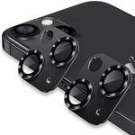 2 Pack Korecase Designed For Iphone 13 Iphone 13 Mini Camera Lens Protector Metal Tempered Glass Camera Cover 3D 9H Hardness Aluminum Metal Lens Film Bubble Free Strong Stickiness Case Friendly For Iphone 13 Iphone 13 Mini Midnight Black
