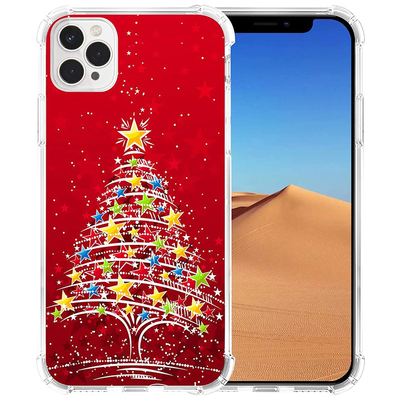 Case For Iphone 13 Pro Christmas Design Hungo Soft Tpu Cover Clear Heavy Duty Protection Compatible With Iphone 13 Pro Christmas Trees Red