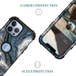 Casewind Designed For Iphone 13 Pro Max Case 13 Pro Max Case Marble 3 In 1 Heavy Duty Hard Pc Soft Silicone Bumper Shockproof Anti Scratch Full Protective Women Men Cover For Iphone 13 Pro Max 6 7