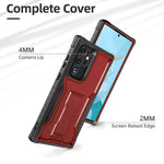 Exoguard For Samsung Galaxy S22 Ultra Case Rubber Shockproof Heavy Duty Case Built In Kickstand Red