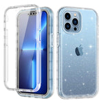 Lontect For Iphone 13 Pro Max Case Built In Screen Protector Glitter Clear Sparkly Bling Rugged Shockproof Hybrid Full Body Protective Cover Case For Apple Iphone 13 Pro Max 6 7 2021 Clear Glitter
