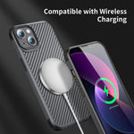 Designed For Iphone 13 Case Military Grade Drop Tested Slim Thin Shockproof Phone Case Translucent Anti Scratch Carbon Fiber Hard Pc Back And Soft Tpu Bumper Edge 6 1 Inch Back