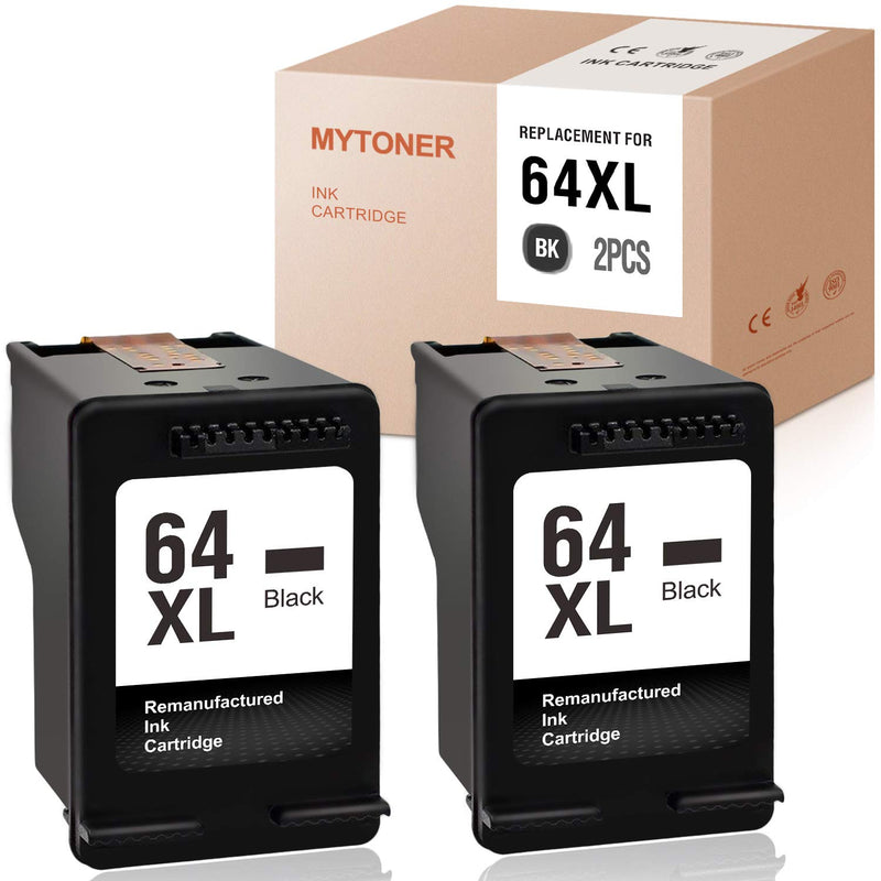 Ink Cartridge Replacement For Hp 64Xl 64 Xl N9J92An For Envy Photo 7855 7858 6255 7155 7120 7164 6252 Printer Black 2 Pack