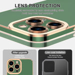Karrint Iphone 13 Pro Max Case Slim Soft Tpu Electroplate Gold Edge Cover Scratch Resistant Shockproof Full Camera Lens Protection Case For Iphone 13 Pro Max Green