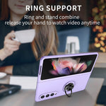 New For Samsung Galaxy Z Fold 3 5G Case 360 Degree Rotating Metal Ring Ho