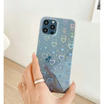 Compatible With Iphone 13 Pro Case Shinymore Cute Clear Laser Glitter Soft Silicone Holographic Love Heart Pattern Slim Protective Shockproof Girls Women Case Cover For Iphone 13 Pro