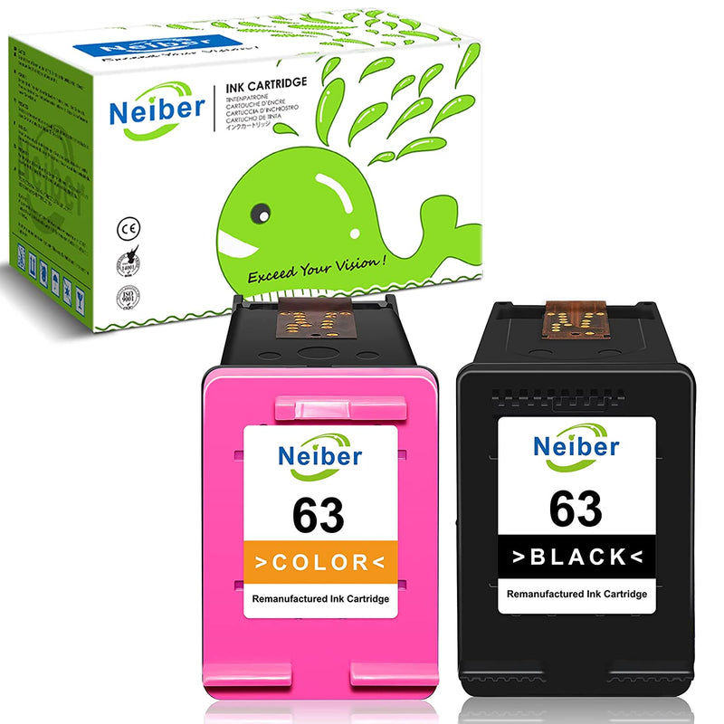 Ink Cartridge Replacement For Hp 63 Hp63 Black Tri Color Used With Deskjet 1111 3636 1112 3630 3632 3637 Envy 3634 4520 Officejet 5252 3830 5258 4650 4652 465