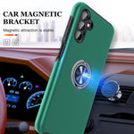 Jame Designed For Samsung Galaxy A13 5G Case A13 Case With 2 Tempered Glass Screen Protector Slim Fit Protective Phone Cover With Ring Holder Magnetic Car Mount Feature For Galaxy A13 5G Green