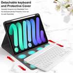New Ipad Mini 6 Keyboard Case 2021 Wireless Magnetic Detachable Keyboard Slim Soft Cover Case For Ipad Mini 6Th Gen 8 3 Inch With Pencil Holder Black
