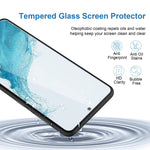Mozaga Designed For Samsung Galaxy S22 Plus Screen Protector 2 Pack Tempered Glass S22 6 6 5G Screen Protector 2 Pack S22 Plus Camera Lens Protector Fingerprint Support Hd Clear Bubble Free