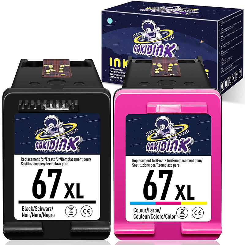 Ink Cartridge Replacement For Hp 67 Xl 67Xl 1 Black 1 Tri Color Used With Deskjet 2700 2725 2755 2752 2732 Plus 4100 4152 4140 4155 Envy 6055 6052 Pro 6455 6