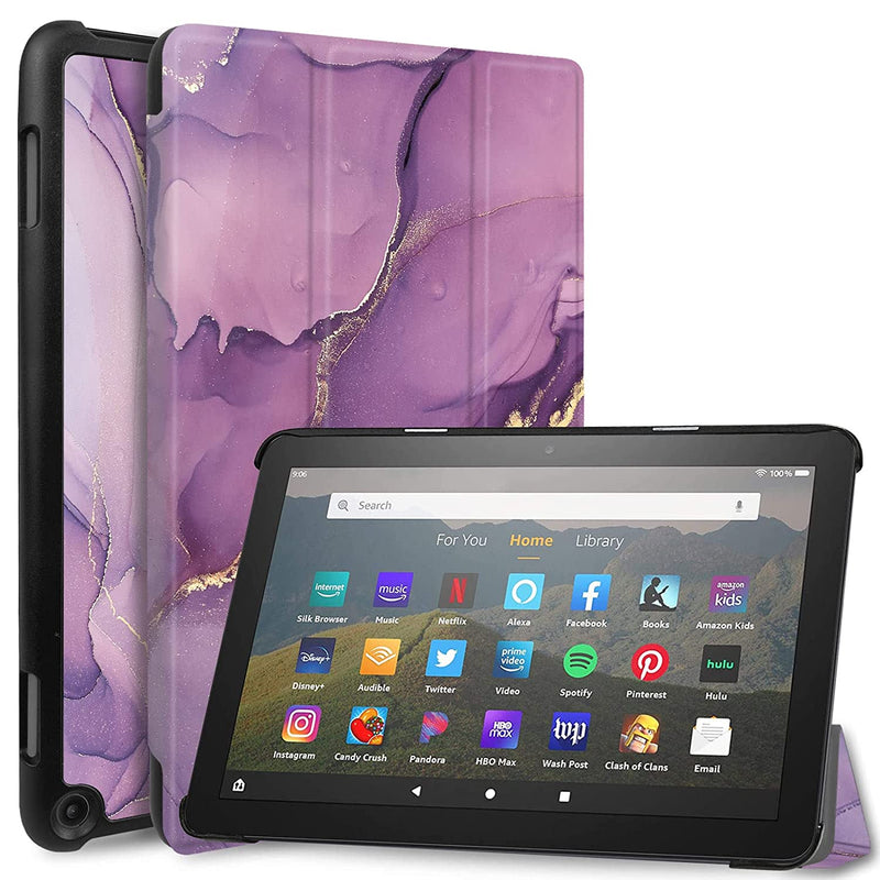 New Shell Case Cover Compatible With All 8 Fire Hd 8 Plus 10Th Generation 2020 Release Tablet Slim Folding Pu Leather Stand Cover Case With Auto Wak