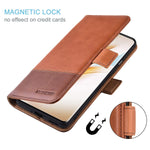 Kezihome Oneplus 8 Pro Case Genuine Leather Oneplus 8 Pro 5G Wallet Case Rfid Blocking Credit Card Slot Flip Folio Magnetic Stand Case Compatible With Oneplus 8 Pro 2020 Khaki Brown