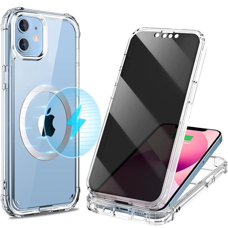 Magnetic Case Compatible With Iphone 12 12 Pro Built In Anti Peep Screen Protector100 Screen Sensitivitymilitary Grade Pass 21 Ft Drop Test Support All Magsafe Accessories Full Protection Case