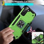 Mastten For Samsung Galaxy S21 Case 5G 6 2 Full Body Heavy Duty Protective Phone Case Cover With Magnetic Car Mount Ring Holder Kickstand Green