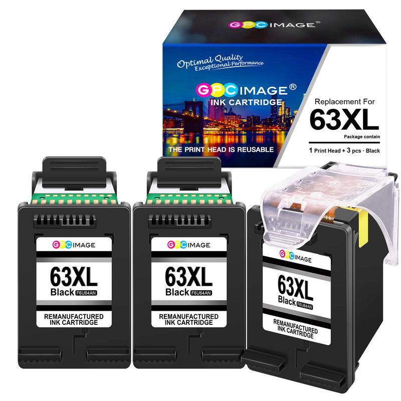 Ink Cartridge Replacement For Hp 63Xl 63 Xl Compatible With Officejet 5258 5255 4650 4655 Envy 4520 4512 4522 Deskjet 1112 1110 3632 Printer Tray 1 Print Head