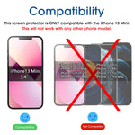 3 Pack Amfilm Glass Screen Protector Compatible With Iphone 13 Mini 5 4 Display 2021 Tempered Glass With Easy Installation Tray Case Friendly