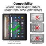 New Goospery Folio Case For All Fire Hd 10 Hd 10 Plus 2021 Trifold Stand Full Body Protection With Pc Back Cover Case With Auto Wake Sleep Dark Gree