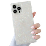 Compatible With Iphone 13 Pro Max Case 6 7 Inch 2021 Release Glitter Square Design Shockproof Soft Tpu Silicone Bling Cute Protective Phone Case Cover For Women Pearl