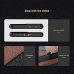 Leather Case For Samsung Galaxy S21 Ultra 5G Stylus S Pen Socket Pen Slot Aoge Pu Leather Case Card Slot Back Cover Case Brown