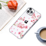 Heyorun Cherry Blossom Clear Case Fit For Iphone 13 Pro 6 1 Inches 2021 Cherry Blossoms Girls And Women Floral Back Case Cover Pink Flower Transparent Flexible Tpu Bumper Shockproof Protective Case