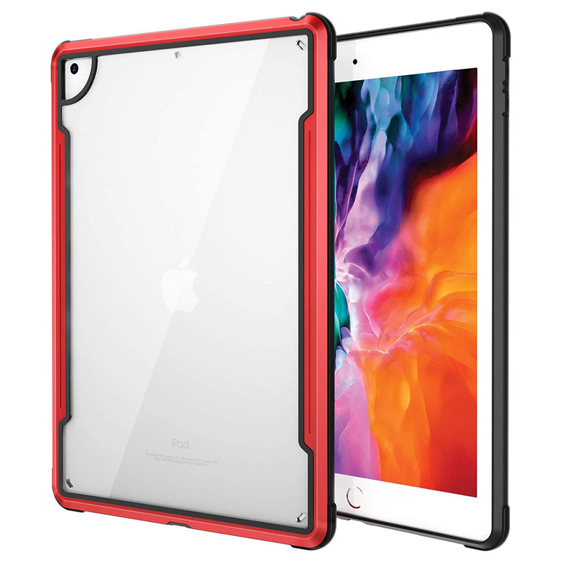 Ipad 8Th Generation Case Ipad 7Th Generation Case Slim Heavy Duty Shockproof Tpu Bumper Rugged Aluminum Frame High Impact Protective Hard Back Pc Case Cover For Ipad 10 2 Inch 2020 2019 Red