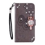 Emaxeler Compatible With Samsung Galaxy S21 5G Case Full Body Premium Pu Leather Flip Wallet Magnetic Case Owl Embossing Diamond With Stand Card Holder Cover For Galaxy S21 5G 2021 Owl Gray Yk