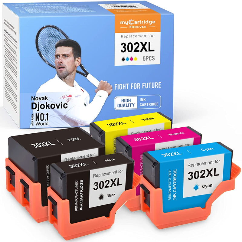 Ink Cartridge Replacement For Epson 302Xl 302 Xl T302Xl Ink For Expression Xp 6000 Xp 6100 Printer Black Photo Black Cyan Magenta Yellow 5 Pack
