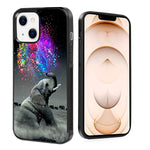 Jinxiuss Phone Case For Iphone 13 With Elephant Black Slim Rubber Frame Full Body Protection Cover Case For Iphone 13 Drop Protection