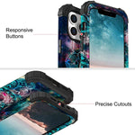 Hocase Compatible With Iphone 13 Pro Max Case Heavy Duty Shockproof Soft Silicone Rubber Hard Plasticbumpers Hybrid Protective Case For Iphone 13 Pro Max 6 7 Inch 2021 Mandala In Galaxy