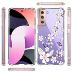 New Floral Clear Case For Galaxy S21 Plus For Women Girls Pretty Phone Cas