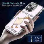 Compatible With Iphone 13 Pro Case Cute Funny Duck Biting A Baseball Bat Phone Case Shockproof Cover Clear Case