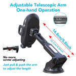 Apps2Car Suction Cup Phone Holder And Gooseneck Long Arm Adjustable Dashboard Windshield Phone Mount