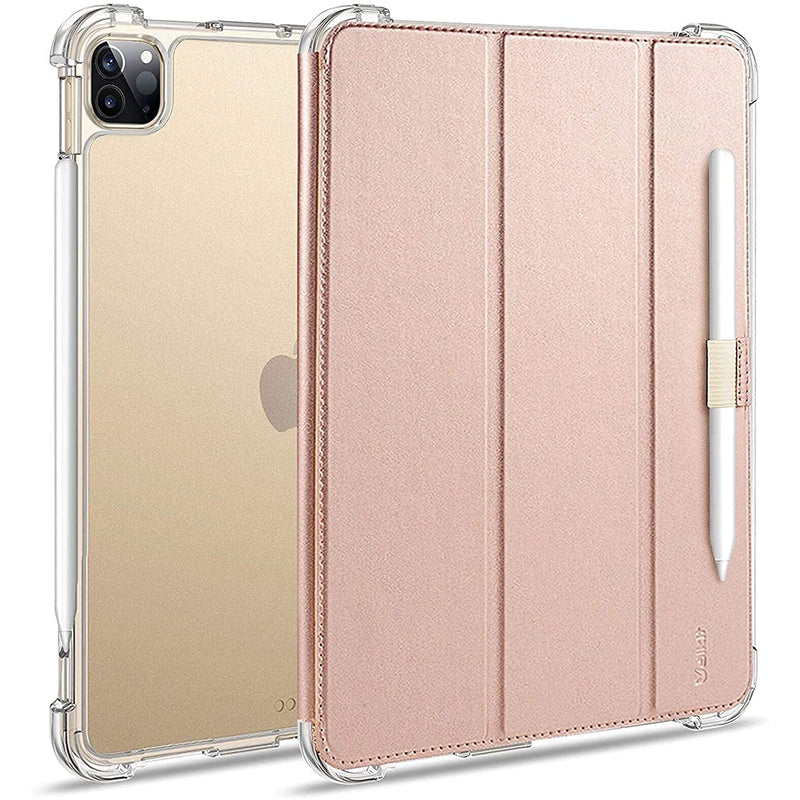 Ipad Pro 11 Case 2020 2018 Support Apple Pencil 2 Charging Translucent Frosted Smart Folio Stand Cover With Auto Sleep Wake For Ipad Pro 11 2Nd Gen 2020 1St Gen 2018 Rose Gold