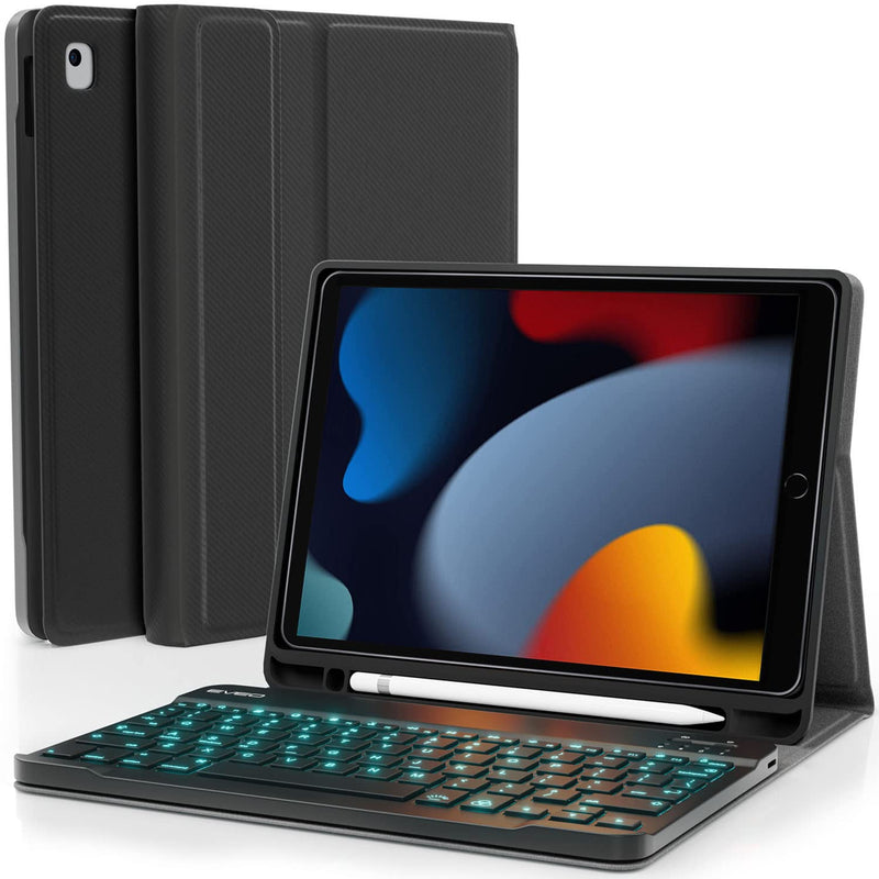 New Ipad Case With Keyboard 10 2 Ipad 9Th Generation Case With Keyboard 2021 Built In Pencil Holder Ipad Case 9Th Generation 8Th Gen 7Th Black