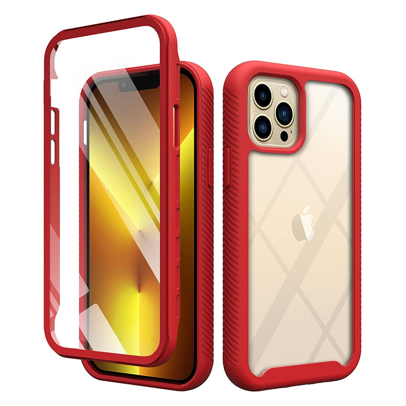 Dogodon Design 10Ft Drop Tested For Iphone 13 Pro Case With Built In Screen Protector Heavy Duty Full Body Protection Rugged Shockproof Clear Cover 2021 6 1 Red