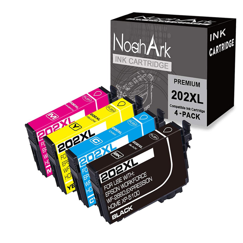 4 Packs 202Xl Ink Cartridge Replacement For Epson T202Xl 202 Xl High Yield For Epson Expression Home Xp 5100 Workforce Wf 2860 Printer 1 Black 1 Cyan 1 Magen