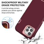 Design For Iphone 13 Pro Max Case 6 7 Inch With 2 X Screen Protector 2 Camera Lens Protector Military Grade Drop Protection Full Body Rugged Heavy Duty Shockproof Case Wine Red Pink