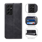 Kowauri Case For Galaxy S21 Ultra 5G Business Style Folding Flip Leather Wallet Case With Kickstand Card Slots Magnetic Stand Protective Cover Cases For Samsung Galaxy S21 Ultra 5G 6 8 Inch Black
