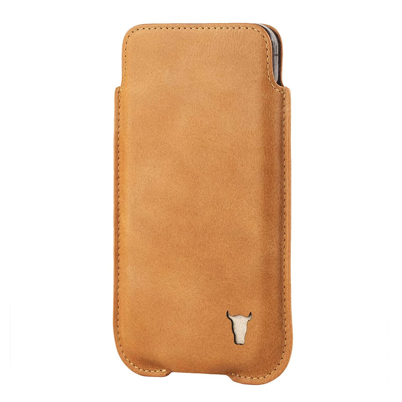 Torro Sleeve Cell Phone Case Compatible With Iphone Mini With 5 4 Inch Screen Size Quality Genuine Leather Pouch Cover Slim And Lightweight Tan
