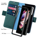 Kezihome Samsung Galaxy Z Fold 3 5G Case With S Pen Holder Galaxy Z Fold 3 Wallet Case Rfid Blocking Pu Leather Card Slot Flip Magnetic Phone Cover Compatible With Z Fold 3 5G 2021 Myrtle Green