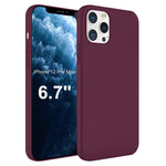 Compatible With Iphone 12 Pro Max Silicone Case Liquid Silicone Case For Iphone 12 Pro Max With Microfiber Lining Gel Rubber Full Body Protective Case For Iphone 12 Pro Max 6 7 Wine Red