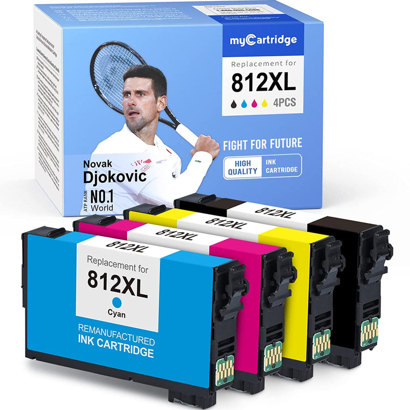 Ink Cartridge Replacement For Epson 812Xl 812 Xl T812Xl Fit For Workforce Pro Wf 7840 Wf 7820 Ec C7000 Printer Black Cyan Yellow Magenta 4 Pack