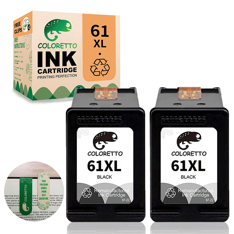 Printer Ink Cartridge Replacement For Hp 61Xl Fordeskjet 1000 1010 1012 1014 1050 1050A 1051 1055 Special Edition Includes 2 Bookmarks 2Black Combo Pack
