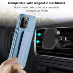 Varikke Iphone 13 Pro Max Case Multi Functional Magnetic Vertical Horizontal Stand Case For Iphone 13 Pro Max Slim Cute Silicone Protective Kickstand Phone Case For Iphone 13 Pro Max Light Blue