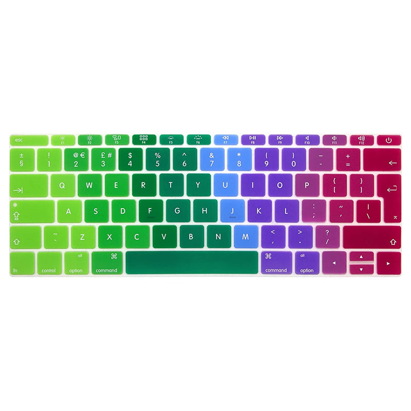 Silicone Keyboard Cover Skin For Macbook Pro 13 A1708 A1988 No Touch Bar 2018 2017 2016 For Macbook 12 A1534 With Retina Display2015 A19312018 European Layout Keyboard Protector Rainbow