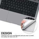 Palm Rest Cover Skin With Trackpad Protector Compatible With Macbook Pro 14 Inch Model A2442 M1 Pro M1 Max With Touch Id Silver