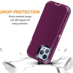 Droperprote Compatible With Iphone 13 Pro Max Case With Tempered Glass Screen Protectors 3 Layers Military Full Body Drop Protective Heavy Duty Shockproof Iphone 13 Pro Max Case 6 7 Inches Purple Pink
