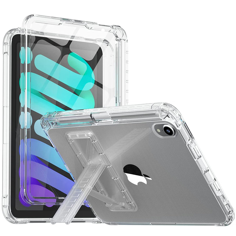 New Clear Case For Ipad Mini 6 8 3 Inch 2021 Built In Screen Protector Pencil Holder Dual Layer Full Body Shockproof Rugged Protective Case For Ipa